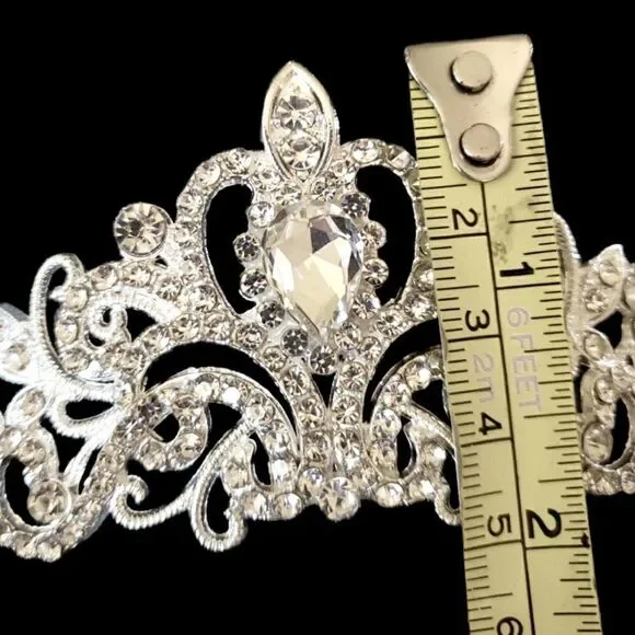 Wedding tiera silver tone and rhinestones. - Picture 2 of 3
